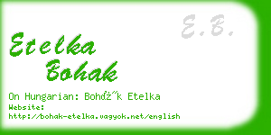 etelka bohak business card